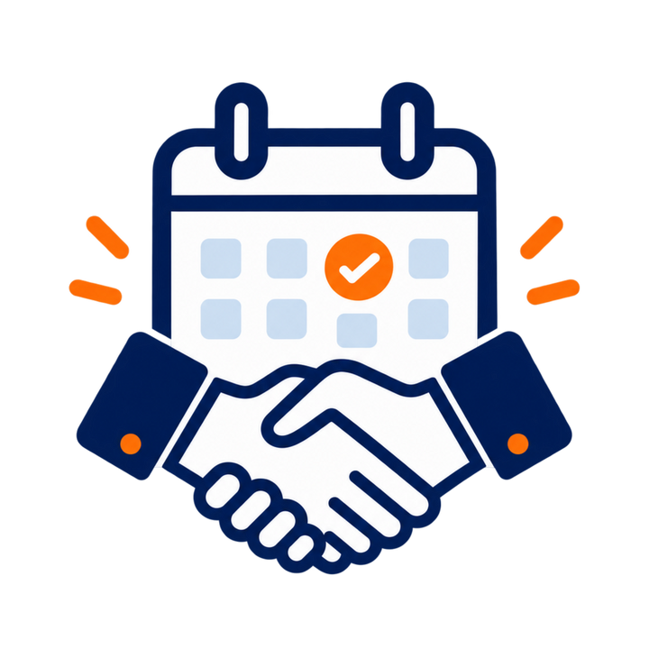 Calendar and handshake for a free sales consultation
