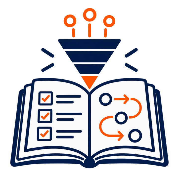 Sales playbook with a repeatable process and qualification funnel
